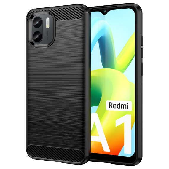 Мягкий защитный чехол для смартфона Xiaomi Redmi A1, серия Carbon (дизайн в стиле карбон) от Caseport