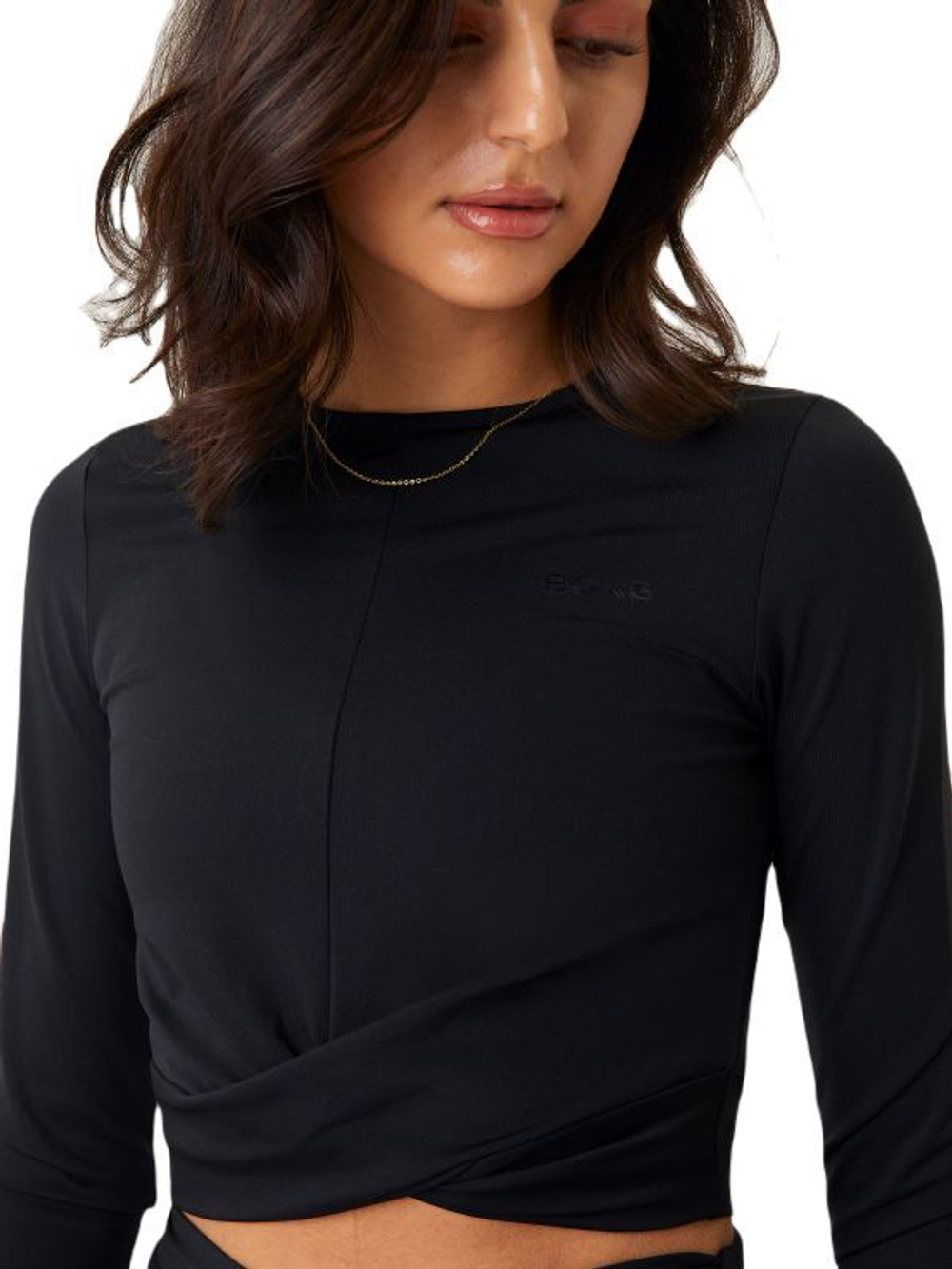Женская теннисная футболка с длинным рукавом Björn Borg Cross Long Sleeve - black beauty