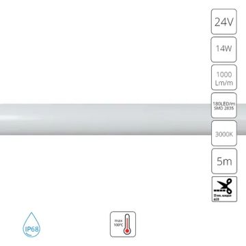 Светодиодная лента термостойкая 24V 14,4W/m 3000K 5m IP68 Arte Lamp NEON TERMO A2418013-01-3K