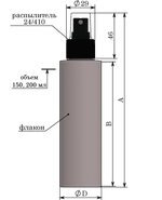 Флакон 150 мл 24 мм ПНД Прямые плечи от производителя «Тара-Гост»