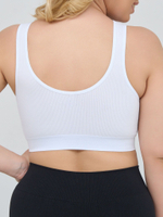 Бюстгальтер-топ в мелкий рубчик (Размер: 2X) (Цвет: черный)