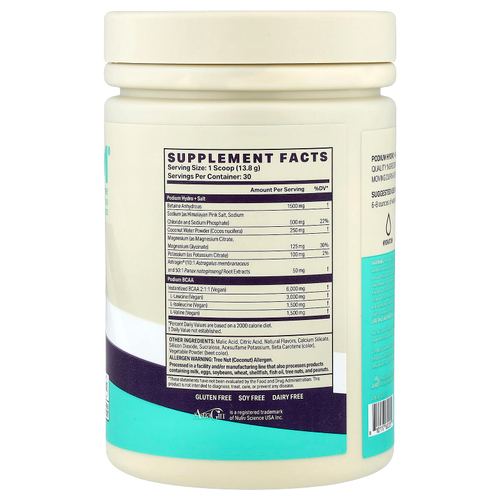 Podium Nutrition, Hydro & Salt 2025 + BCAA, со вкусом персика и манго, 414 г (14,6 унции)