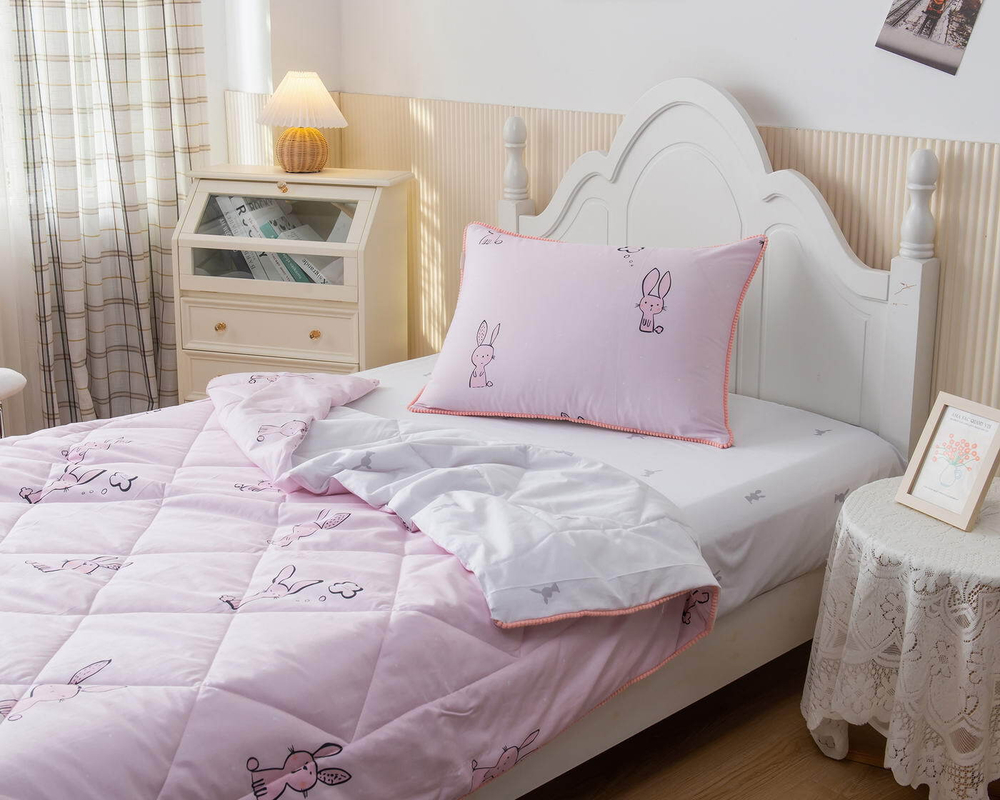 Детское постельное белье 1.5 спальное Sofi De MarkO Зайчонок розовое
