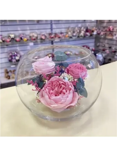 Натуральные пионы в стекле, вакуум