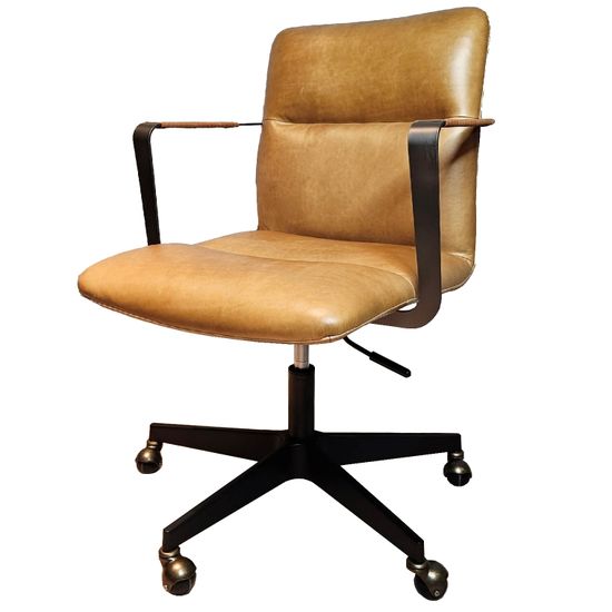 Вращающееся кресло RS391 коричневая кожа