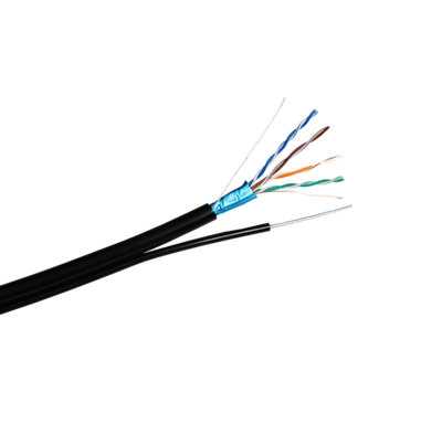 Кабель FTP CAT 5E CU 4x2x0,50 CU PE ВНЕШНИЙ С ТРОСОМ (МЕДНЫЙ) ЧЕРНЫЙ,бухта 305 м