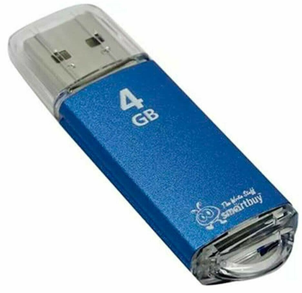 USB флеш накопитель 4 Gb SmartBuy V-Cut Blue, голубой (SB4GBVC-B)