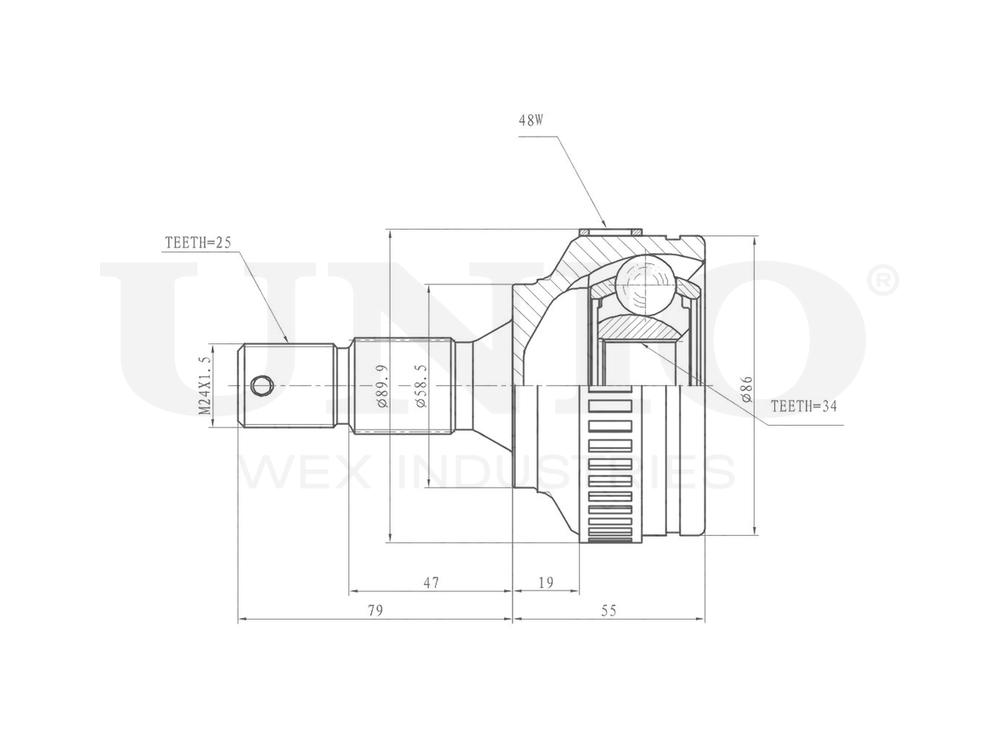 ШРУС внешний UNIO CVJ-20126
