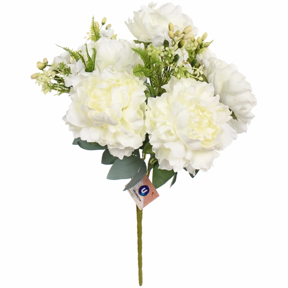Искусственные цветы «Пионовое наслаждение» 46см 5 цветков белые