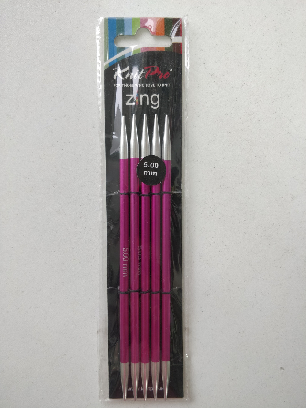 Спицы чулочные Knit Pro Zing 15см 5мм
