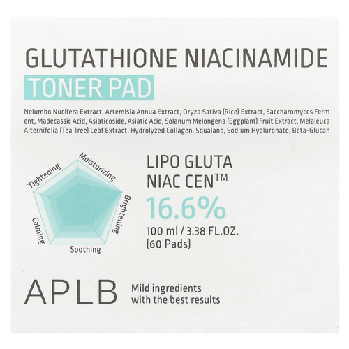 APLB, Тоник с глутатионом и никотинамидом, 60 шт., 100 мл (3,38 жидк. Унции)