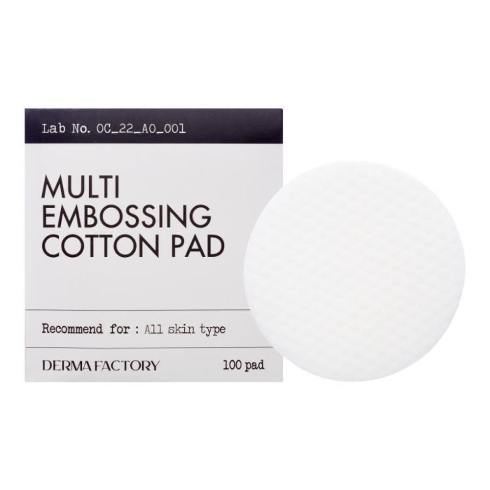 Derma Factory Многофункциональные хлопковые диски MULTI EMBOSSING COTTON PAD, 100 шт