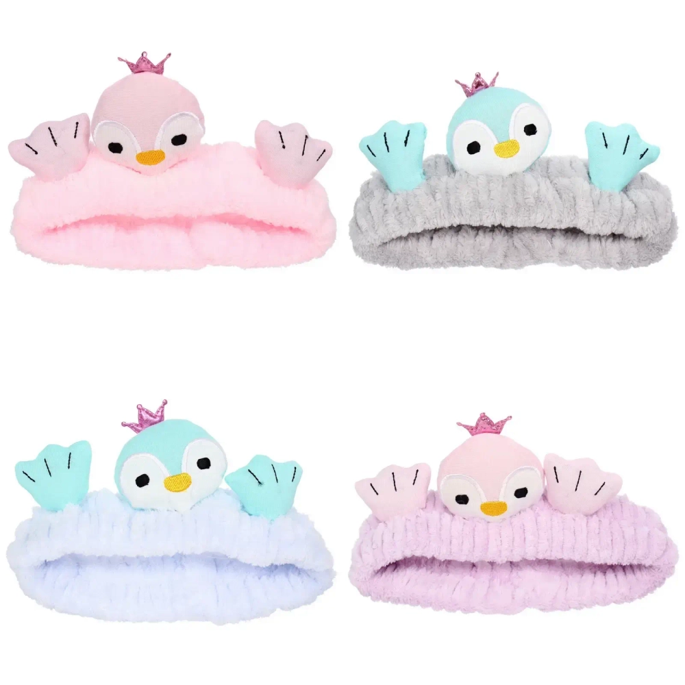 Повязка на голову косметическая «ДАЙМОНД РУШ», цвет лавандовый, пудровый, небесный и серый, 20*5.5см (ZIP пакет)