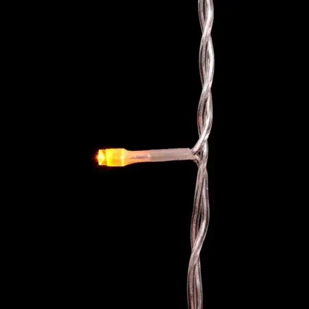 Светодиодный занавес 2*2 м., 400 желтых LED ламп, мерцание, прозрачный провод ПВХ, LTC (PCL402BLW-10-2Y)