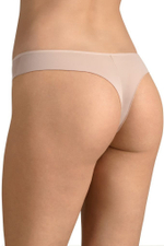 Трусики-бразилиана с кружевной вставкой по центру (Размер: XL) (Цвет: бежевый)