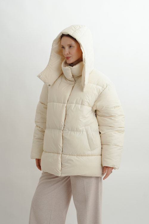 Объемная зимняя куртка Unisex, молочный