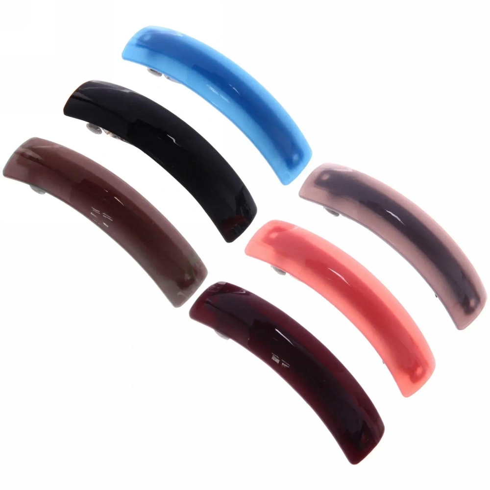 Заколка автомат «Коллекция Монталь», прямоуг., микс 6 цветов, 10*2см (Кокетка)