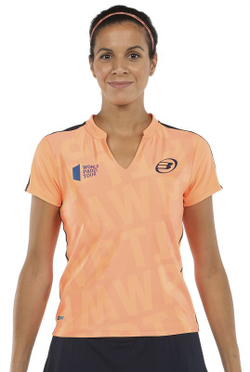 Женская теннисная футболка Bullpadel Yacopi Polo Woman - naranja fluor