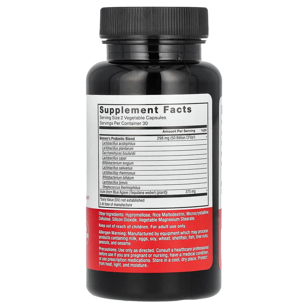 Force Factor, Пробиотик для женщин, 50 млрд КОЕ, 60 растительных капсул (25 млрд КОЕ на капсулу)