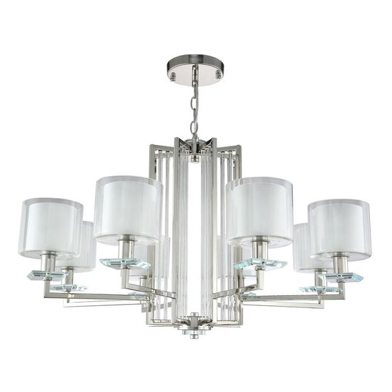 Подвесная люстра Crystal Lux Nicolas SP-PL8 Nickel/White