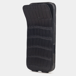 Чехол для iPhone 17 Air из кожи аллигатора, черного цвета