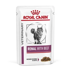 Пауч для кошек, Royal Canin Renal Feline With Beef, при хронической почечной недостаточности, с говядиной