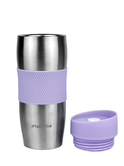 Термокружка 380 мл. из нержавеющей стали Kamille KM-2053R с TPR-вставкой