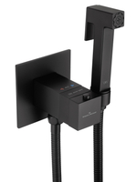 Смеситель с гигиеническим душем и термостатом встраиваемый WONZON & WOGHAND, Черный матовый (WW-88829910-MB)