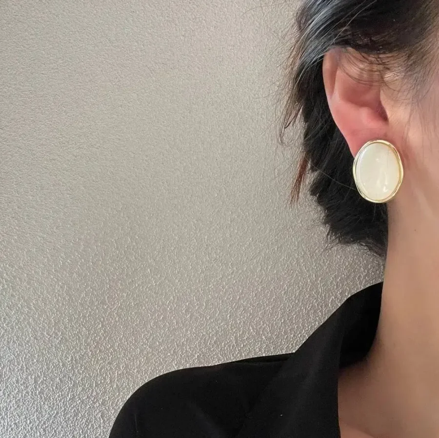 Серьги Овал, Золотые