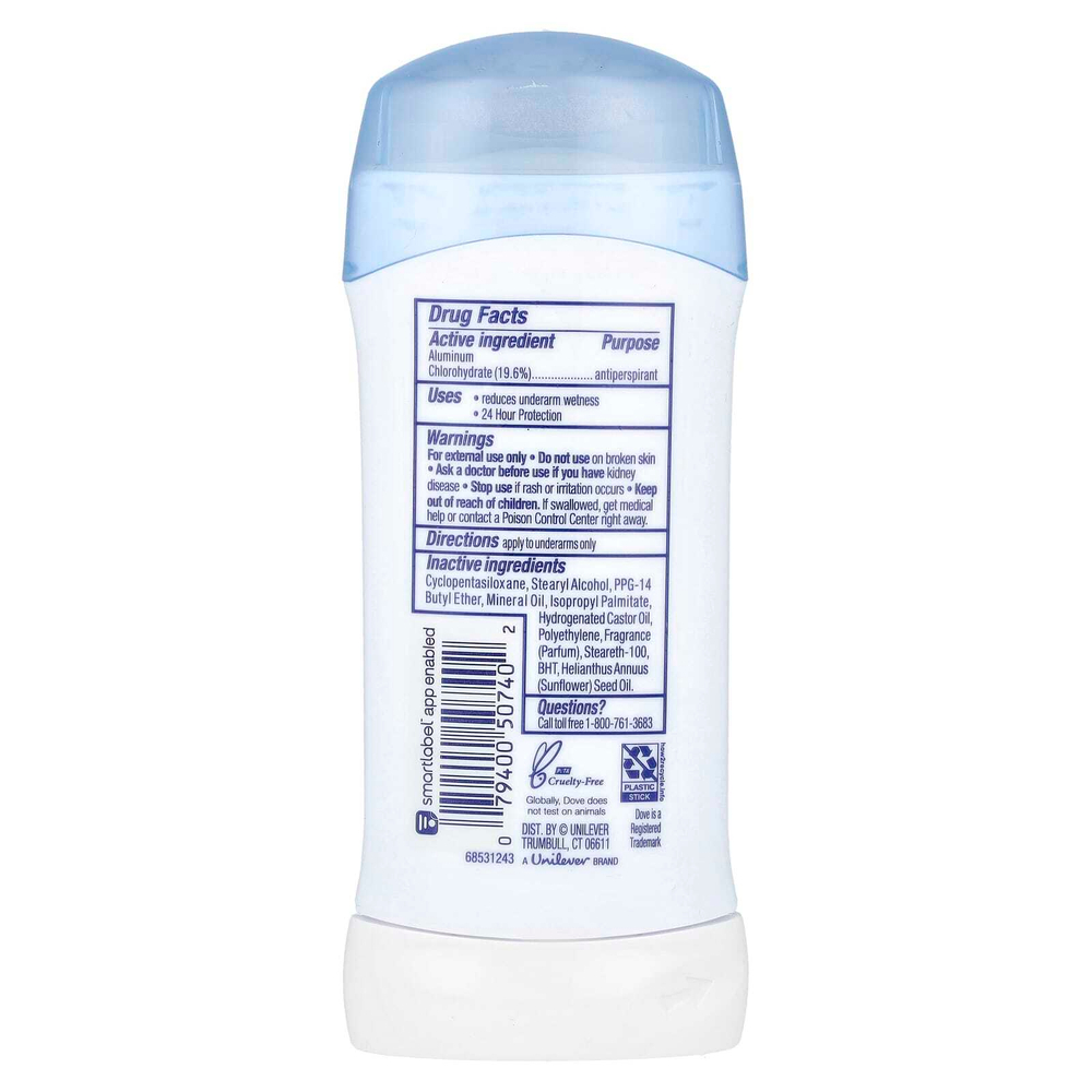 Dove, Дезодорант-антиперспирант, для чувствительной кожи, 74 г (2,6 унции)