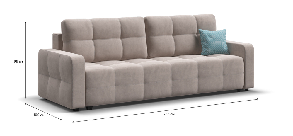 Диван Денди велюр Monolit латте