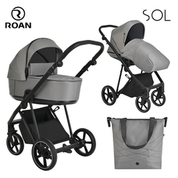 Детская коляска Roan Sol 3 в 1 с автокреслом Tutis Elo Black RSL/1011 Cloud Grey
