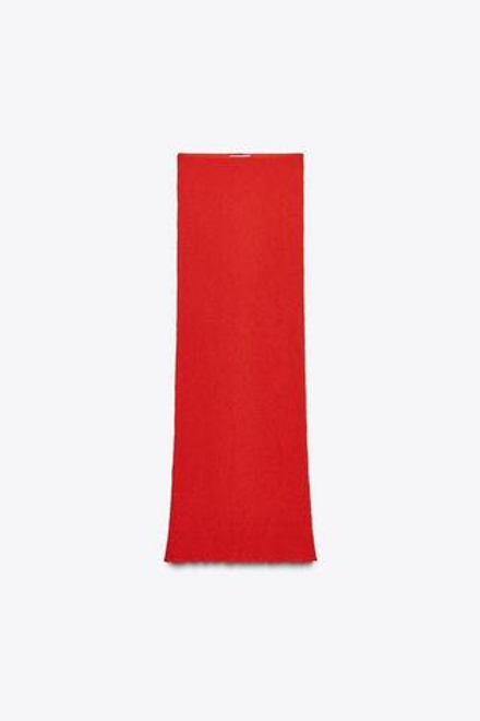 ZARA ДЛИННАЯ ЮБКА С ТЕКСТУРОЙ, КРАСНЫЙ