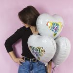 Шар (18"/46 см) Сердце, Пусичка Моя, Градиент, 1 шт. в упак.