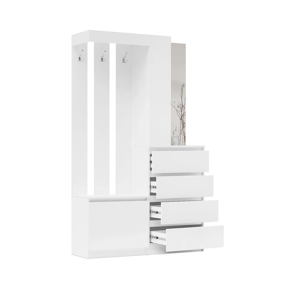 Прихожая Челси, Белый глянец холодный, Белый