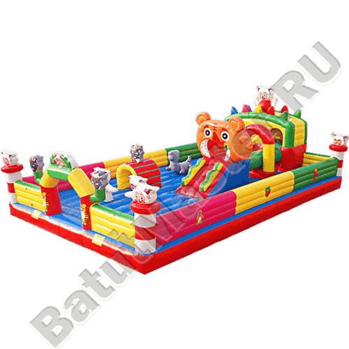 Коммерческий надувной батут "Мир приключений" 11*7*4 м