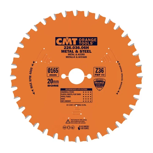 Пильный диск для стали 165x20x1,5/1,2 0° FWF Z=36 СМТ CMT 226.036.06H