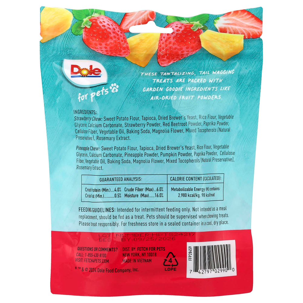 Dole for Pets, жевательные таблетки с клубникой и ананасом, 200 г (7 унций)