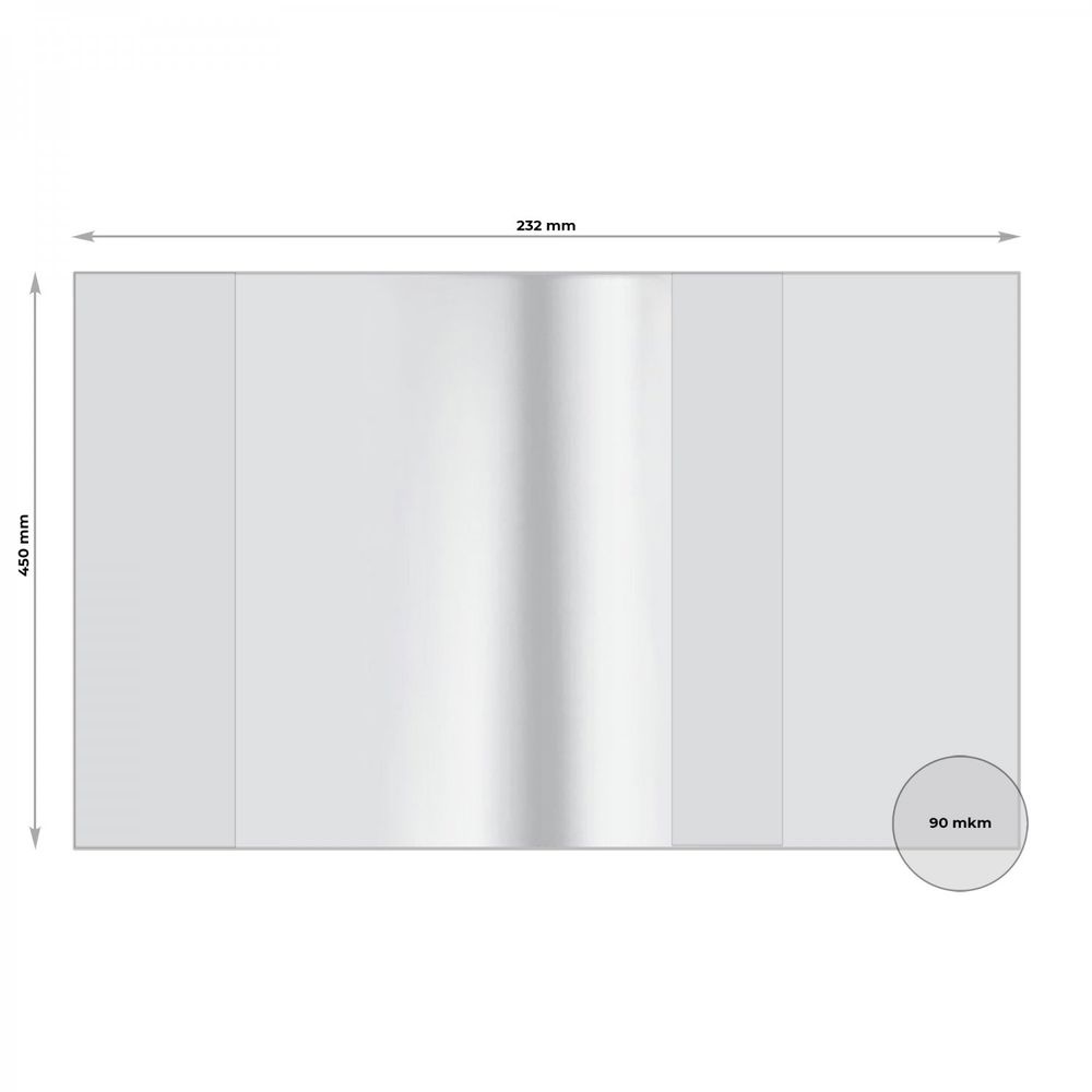 Обложка 232*450 мм, для тетрадей и дневников, дидактических материалов, учебников, Alingar, универсальная, с прозрачным клапаном, ПВХ, 90 мкм