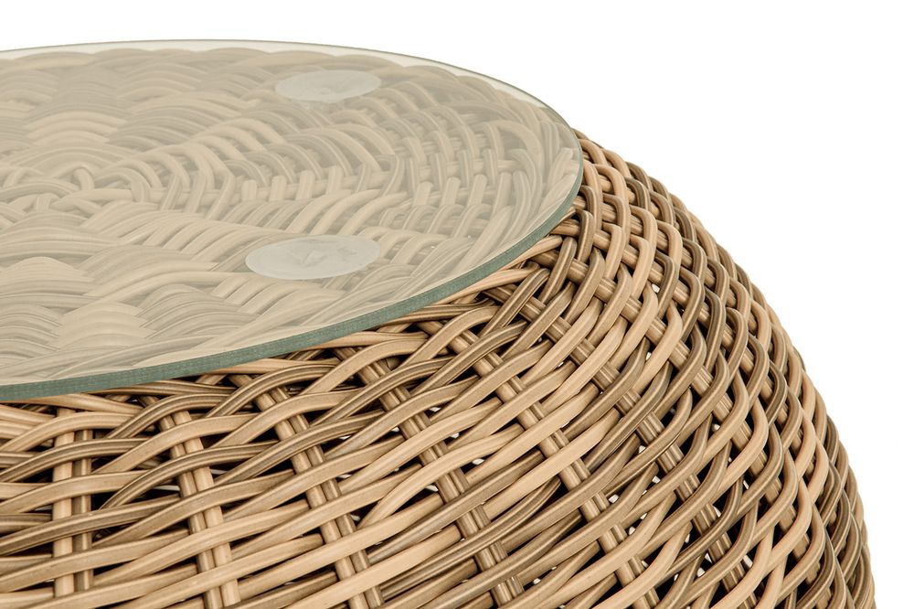 "Барселона" кофейный столик из искусственного ротанга, цвет соломенный