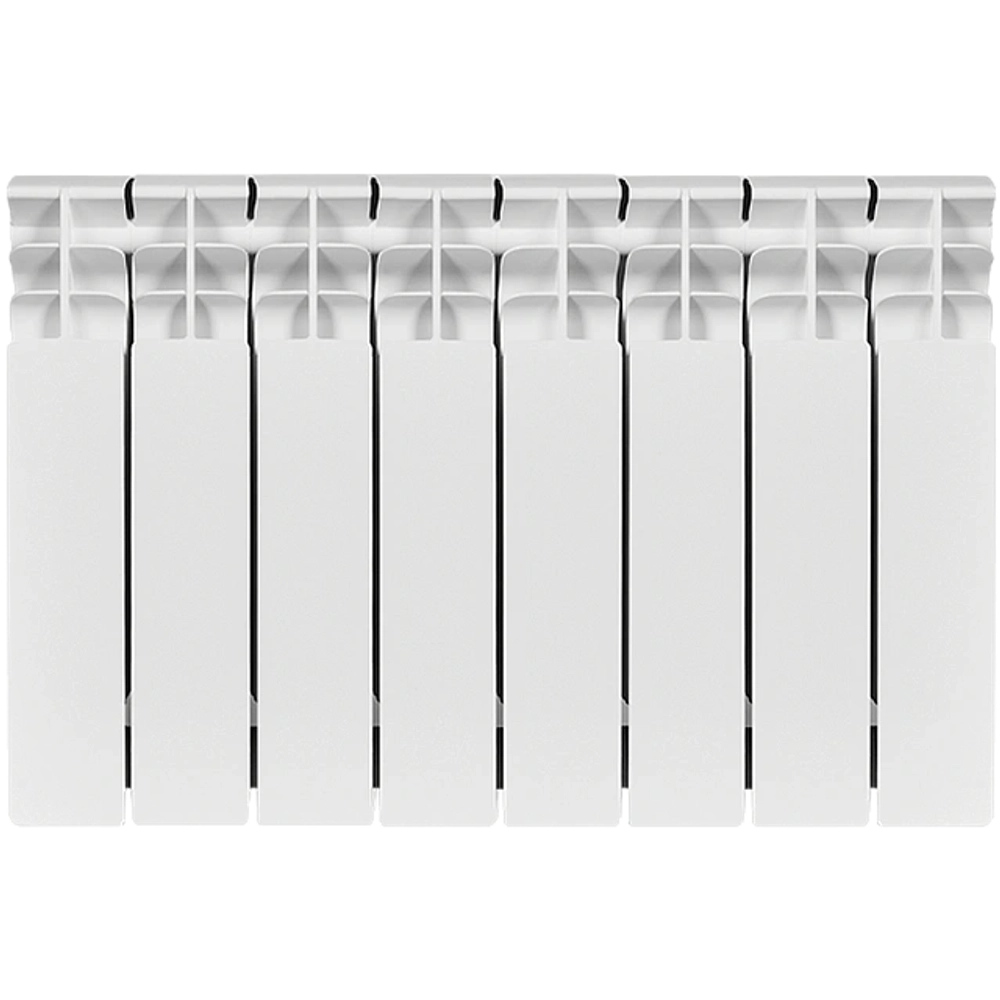 Радиатор биметаллический STOUT TITAN 350 - 8 секций (подключение боковое, цвет белый)