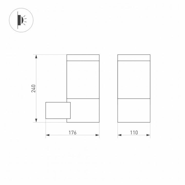 Уличный настенный светодиодный светильник Arlight LGD-Stem-Wall-10W Warm3000 029985