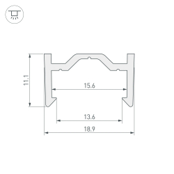 Профиль пластиковый ARH-CH15-2000-PVC (Arlight, Пластик) 027091