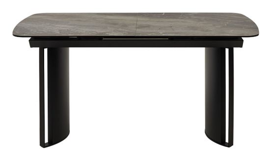 Стол RASMUS 160 KL-80 Серый мрамор, итальянская керамика / черный каркас, ®DISAUR