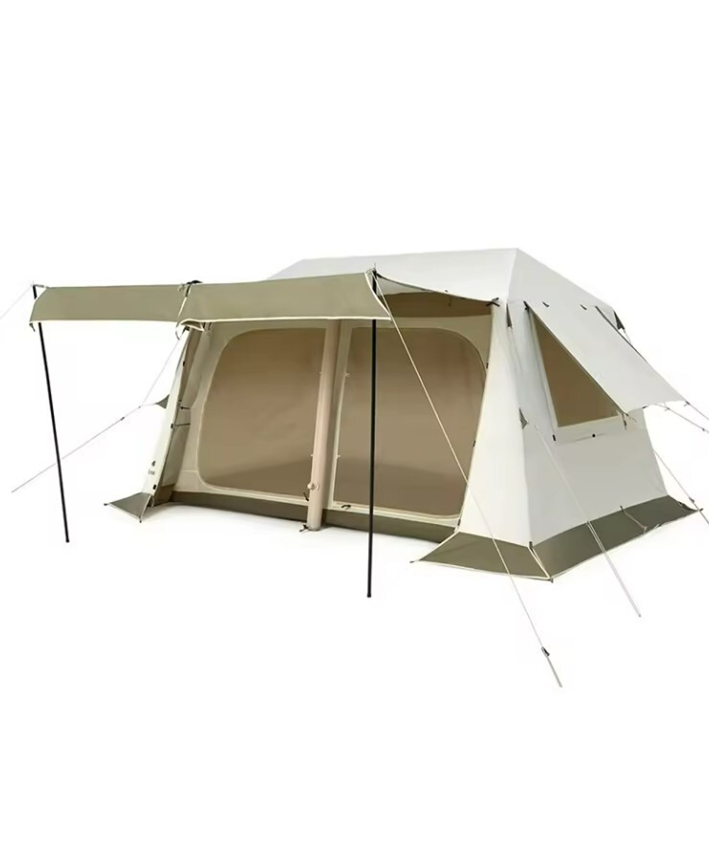 Палатка Naturehike Village 8.5 AIR 4-местная, надувной каркас, бело-коричневая