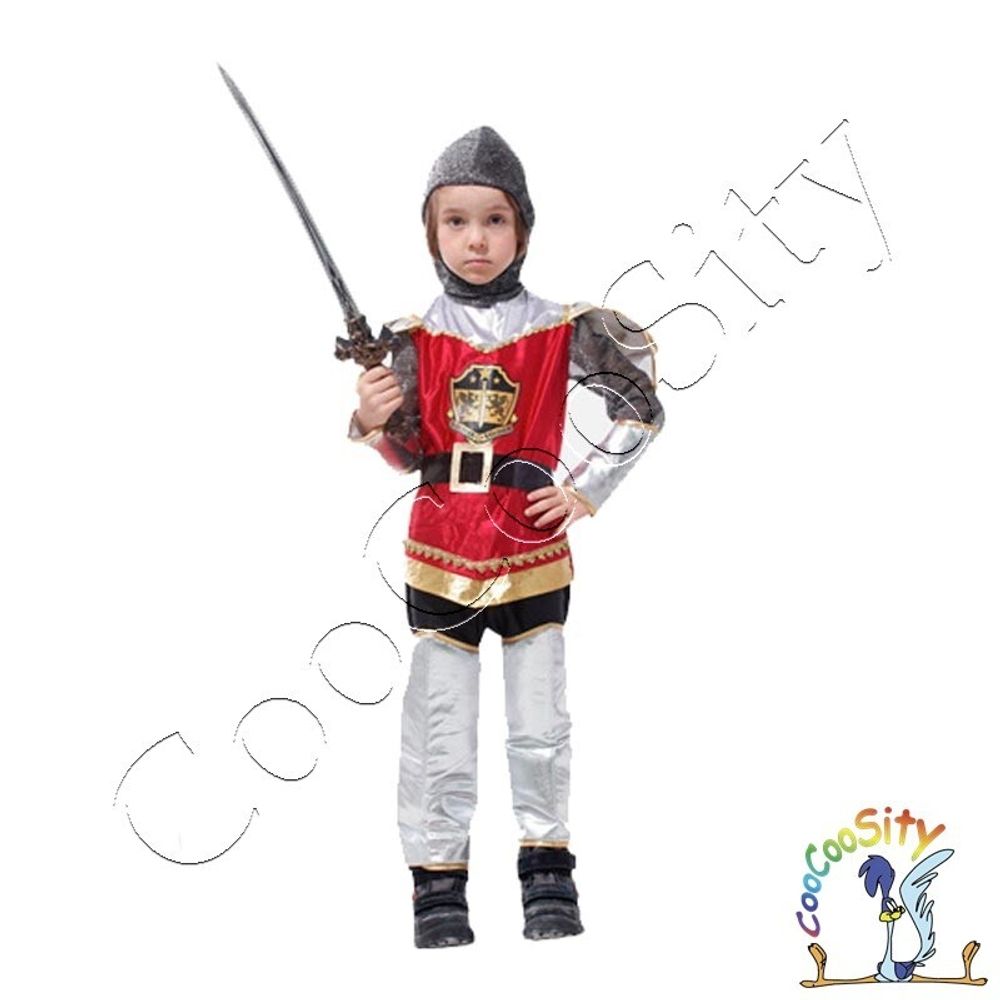 костюм Рыцарь красный, р-р XL, рост 130-140 (штаны, туника, пояс, накладки на сапоги)