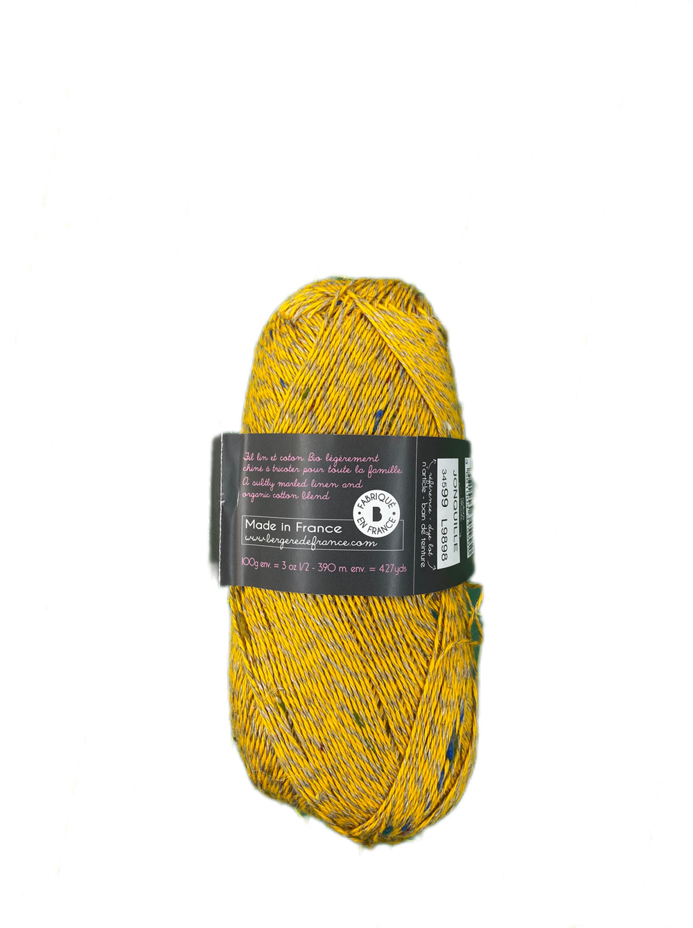 Пряжа от BERGER (Франция) Bigarelle 55% хлопок 36% лен 9% вискоза 1 мот-100г -390м цена за 1 моток цв 34599