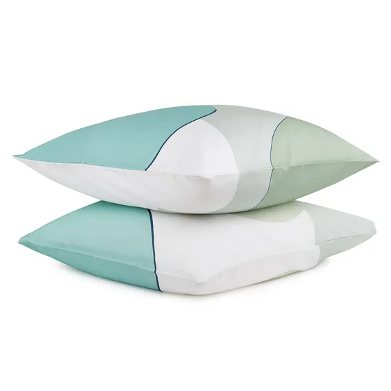 Набор из двух наволочек из сатина мятного цвета с авторским принтом Freak Fruit, 70х70 см