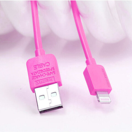 USB cable Lightning 1m (RC-06i) (Light Speed-Remax) pink