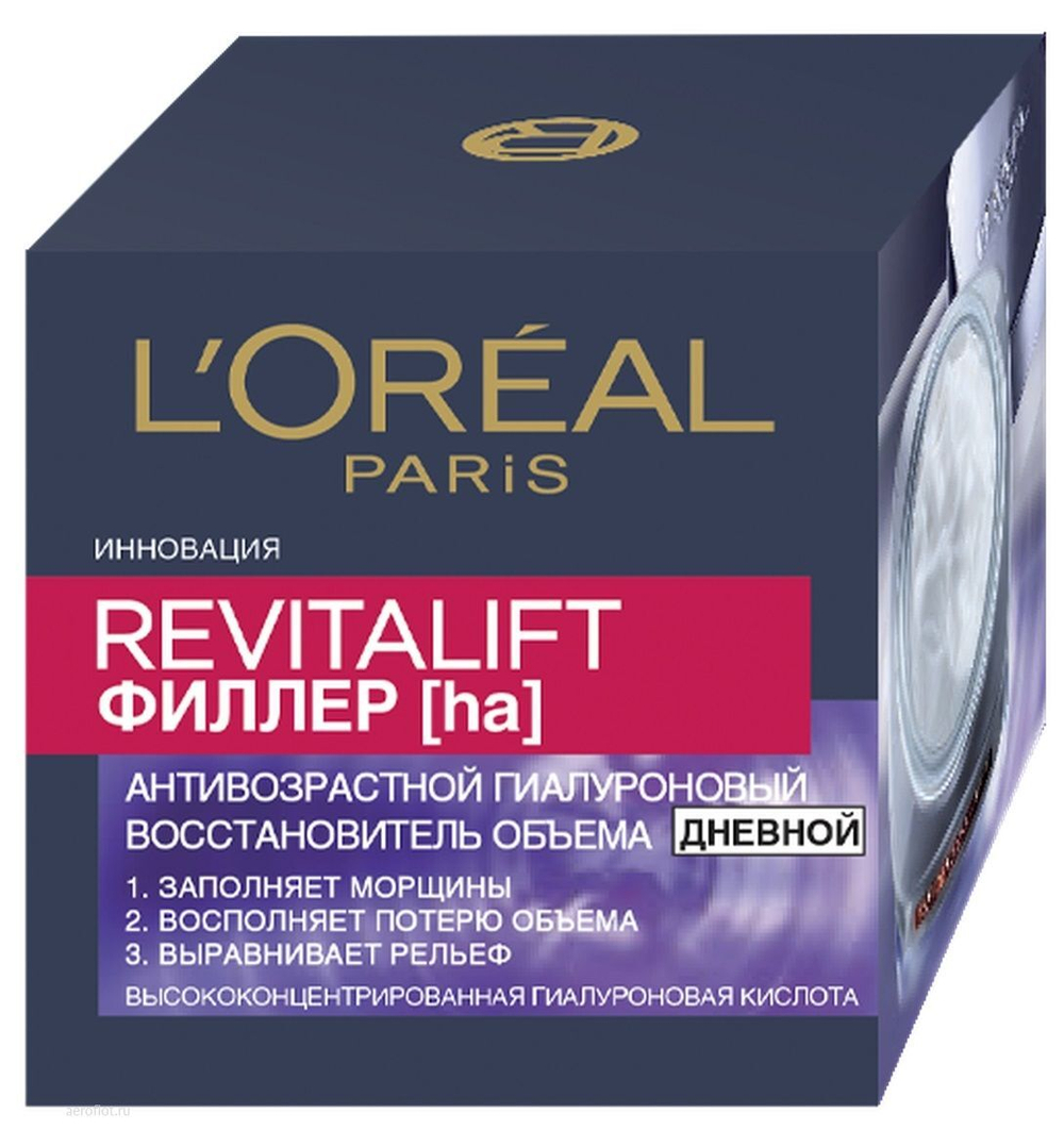 L'Oreal Paris Крем для лица Ревиталифт Филлер, дневной, антивозрастной, против морщин, 50 мл